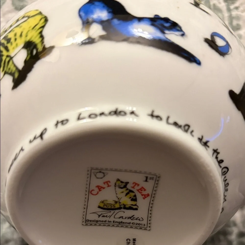 Paul Cardew cat tea Cat-Themed porcelain Teapot with Lid 48 oz.